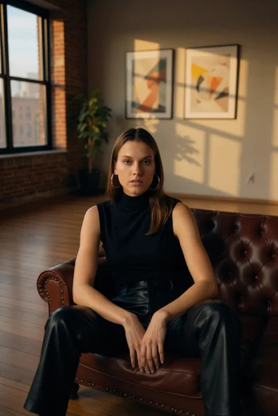 Kadın Siyah Kolsuz Balıkçı Yaka Basic Bluz - Resim 4