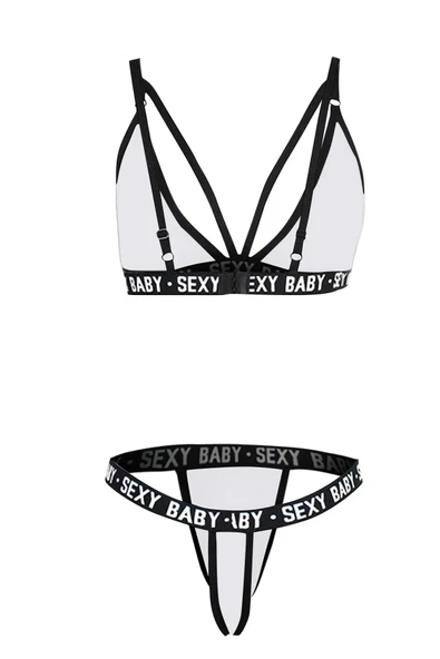 Kadın Beyaz Yazı Detaylı Ipli Sütyen Takımı - Modern, Konforlu ve Günlük Kombinlere Uygun - Resim 6