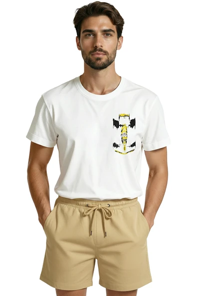 Sarı Siyah F1 Yarış Arabası Eskiz Baskılı Premium Pamuk Erkek Tişört - Resim 6