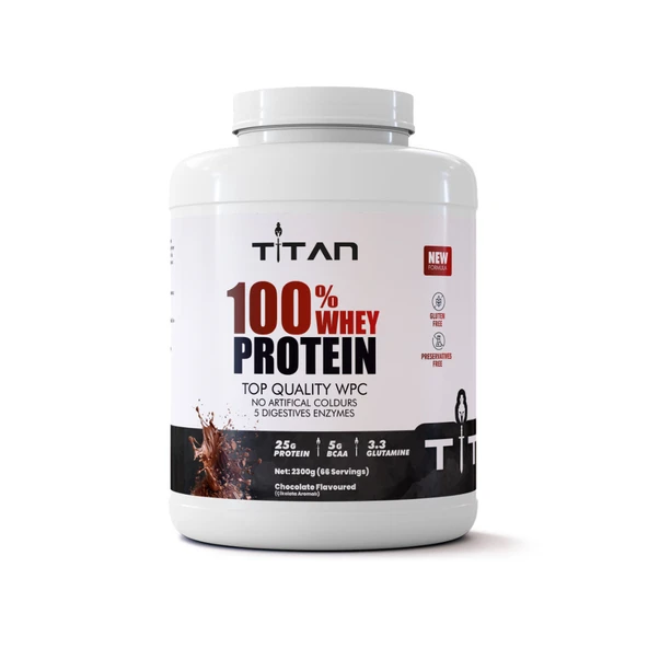 Titan Premium 100% Whey Protein WPC70 2300g- ÇİKOLATA AROMA ürün görseli 1