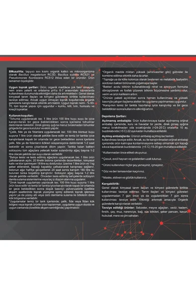 BMusa Vita Mikrobiyal Gübre 1 Litre - Resim 3