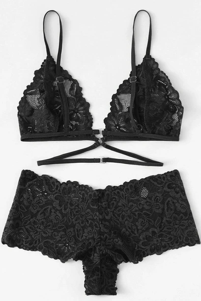 Kadın Siyah Özel Şık Sütyen Külot Takımı - Modern, Konforlu ve Günlük Kombinlere Uygun - Resim 3