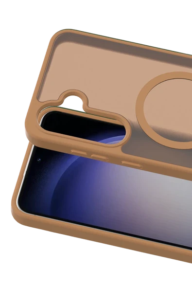 Fuchsia Samsung Galaxy S25 FE Jota Magsafe Uyumlu Kapak - Çöl Titanyum - Resim 3