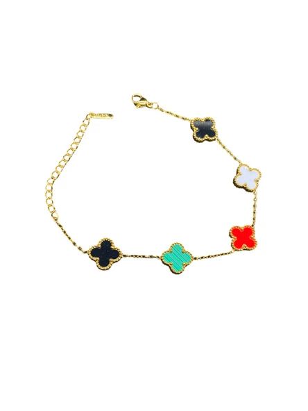 ? Yonca Model Şık Çelik Bileklik — Şansın ve Zarafetin Simgesi ürün görseli 1