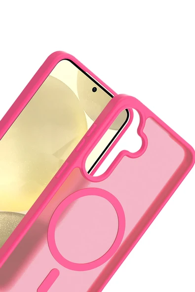 Fuchsia Samsung Galaxy S25 FE Jota Magsafe Uyumlu Kapak - Rose - Resim 3