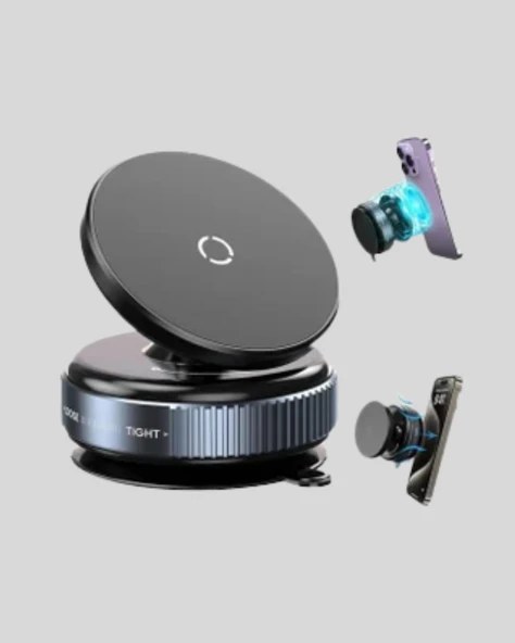 Mıknatıslı Araç Telefon Tutucu Vakum Teknolojili 360° Ayarlanabilir - Resim 3
