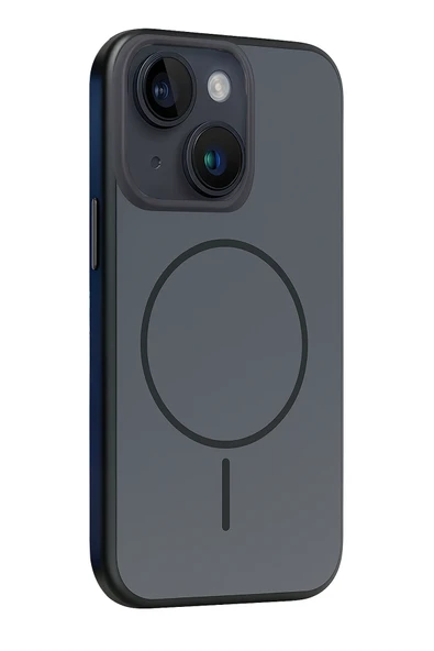 Fuchsia Apple iPhone 14 Neva Magsafe Uyumlu Kapak - Siyah - Resim 3