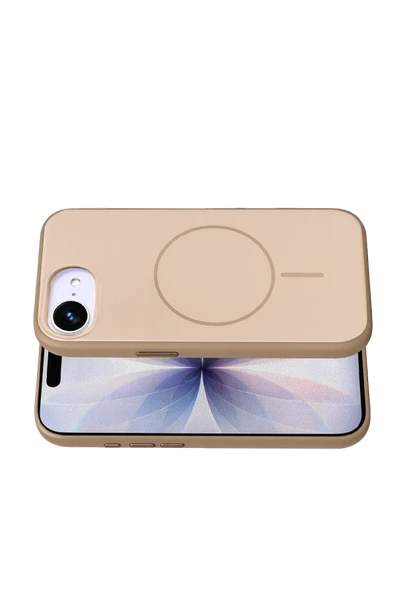 Fuchsia Apple iPhone 16E Neva Magsafe Uyumlu Kapak - Gold - Resim 3