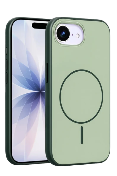 Fuchsia Apple iPhone 16E Neva Magsafe Uyumlu Kapak - Koyu Yeşil ürün görseli 1