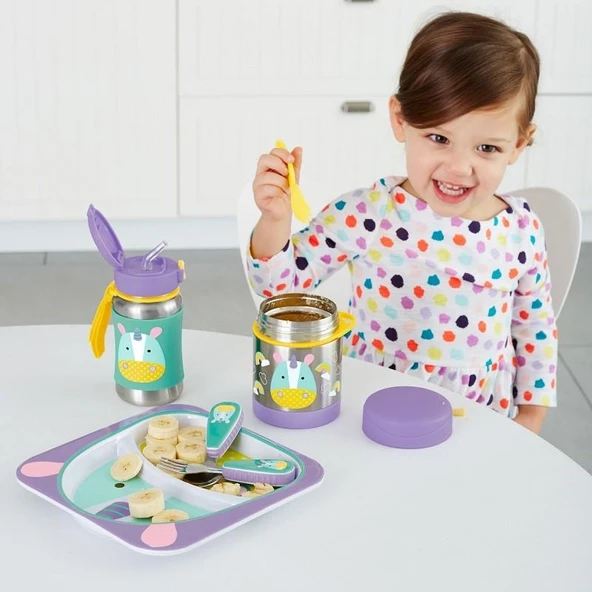 Skip Hop Zoo Pipetli Paslanmaz Çelik Suluk 350 ml Unicorn - Resim 5