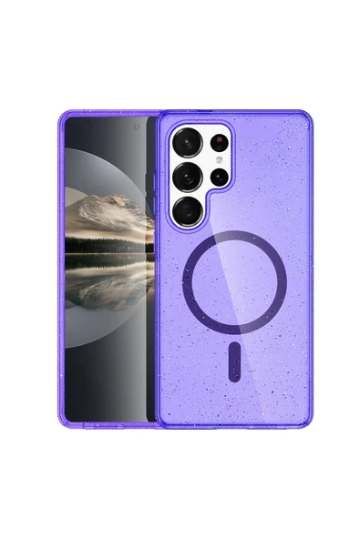 Fuchsia Samsung Galaxy S23 Ultra Kılıf Star Magsafe Uyumlu Kapak - Mor ürün görseli 1