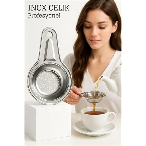 Inox Çelik Çay Süzgeci - Profesyoneller İçin Paslanmaz Çelik ürün görseli 1