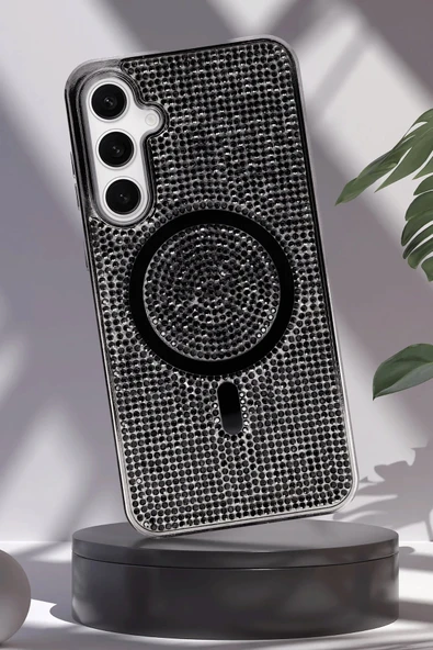 Fuchsia Samsung Galaxy S23 Kılıf Helen Magsafe Uyumlu Kapak - Gold - Resim 3