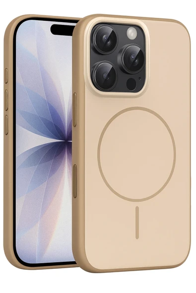 Fuchsia Apple iPhone 16 Pro Max Neva Magsafe Uyumlu Kapak - Gold ürün görseli 1