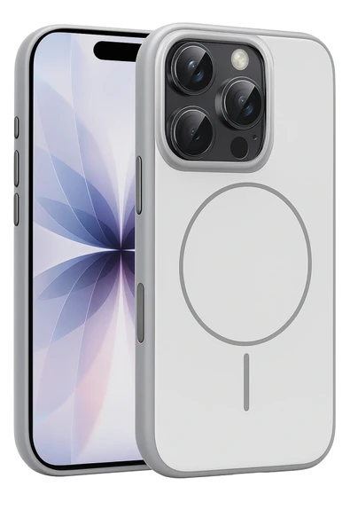 Fuchsia Apple iPhone 16 Pro Max Neva Magsafe Uyumlu Kapak - Gri ürün görseli 1