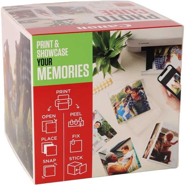 Canon Photo Cube Creative Pack PP-201 Fotoğraf Kağıdı + Fotoğraf Çerçevesi - Yeşil - Resim 2