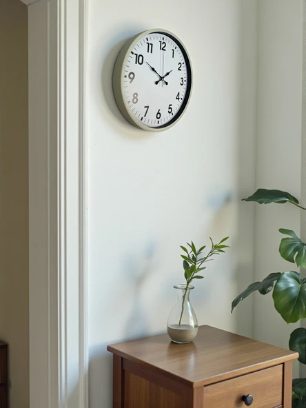 Zentime 36 Cm Krem Dekoratif Duvar Saati - Resim 3