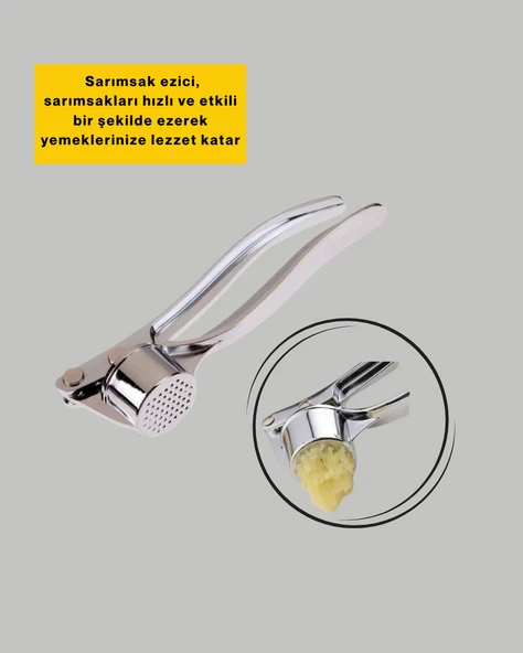 Metal Sarımsak Ezici Ergonomik Tutma ve Güçlü Presleme - Resim 2