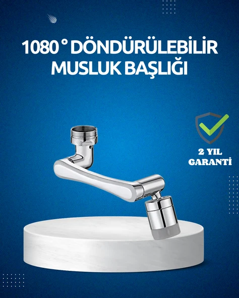 Dönen Musluk Başlığı 1080 Derece Ayarlanabilir Filtreli Sprey Uç ürün görseli 1