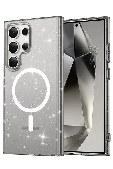 Fuchsia Samsung Galaxy S24 Ultra Kılıf Star Magsafe Uyumlu Kapak - Siyah ürün görseli 1