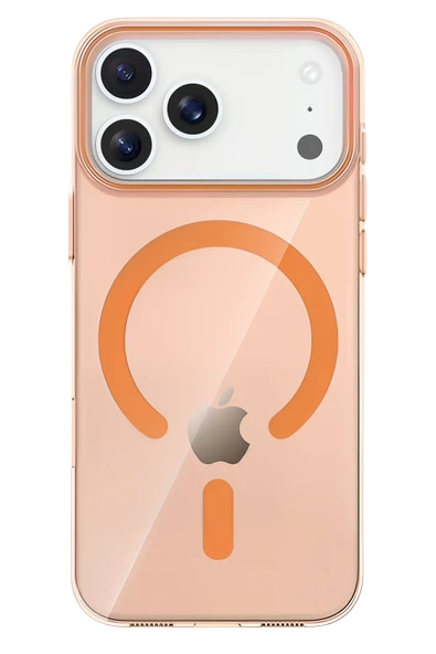 Fuchsia Apple iPhone 17 Pro PC Blank Magsafe Uyumlu Kapak - Turuncu ürün görseli 1