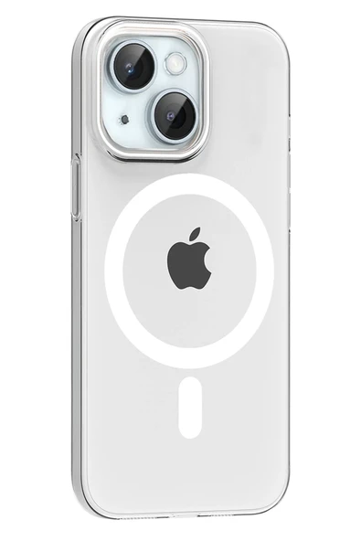 Fuchsia Apple iPhone 14 PC Blank Magsafe Uyumlu Kapak - Şeffaf ürün görseli 1