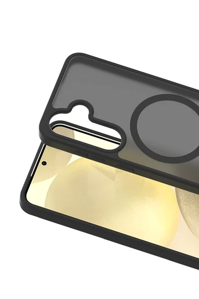 Fuchsia Samsung Galaxy S25 FE Jota Magsafe Uyumlu Kapak - Siyah - Resim 2