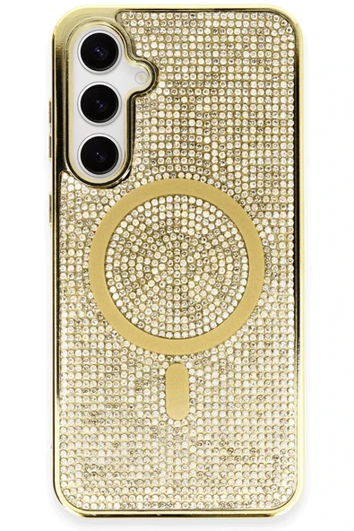 Fuchsia Samsung Galaxy S23 Kılıf Helen Magsafe Uyumlu Kapak - Gold ürün görseli 1