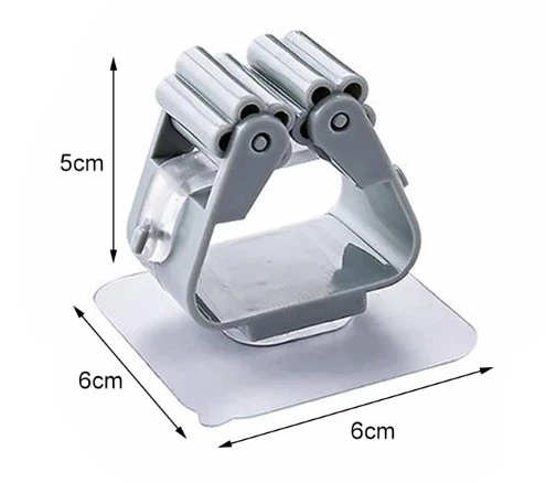 Yapışkanlı Pratik Mop Tutucu 4 Adet Beyaz - Resim 3