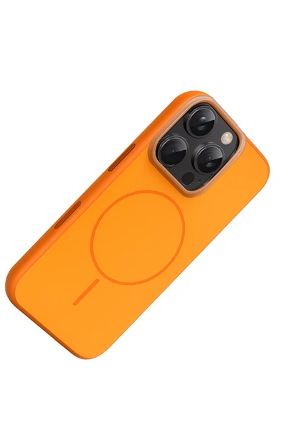 Fuchsia Apple iPhone 16 Pro Max Neva Magsafe Uyumlu Kapak - Turuncu - Resim 4