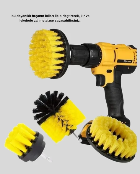 3’lü Matkap Ucu Fırça Seti – Derinlemesine Temizlik, Tüm Yüzeylerle Uyumlu - Resim 3