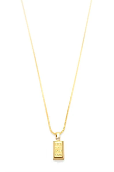 Külçe Altın Kolye - Altın - Resim 2