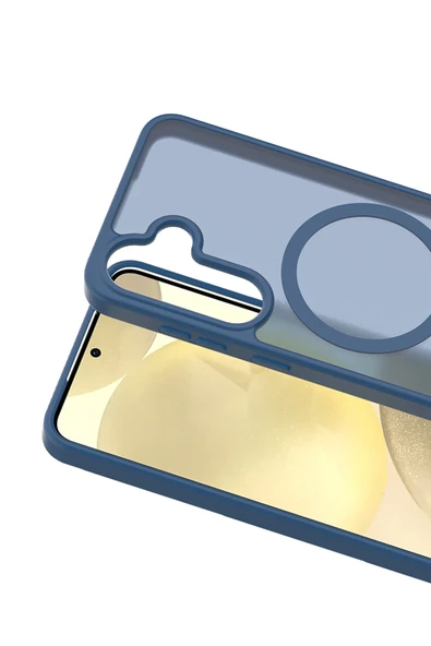 Fuchsia Samsung Galaxy S25 FE Jota Magsafe Uyumlu Kapak - Lacivert - Resim 2