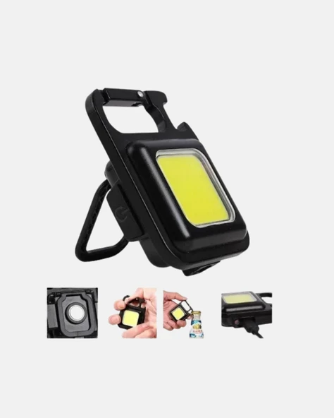LED Mini Anahtarlık Fener – 1000 Lümen Güçlü Işık ve USB Type-C Şarjlı - Resim 2