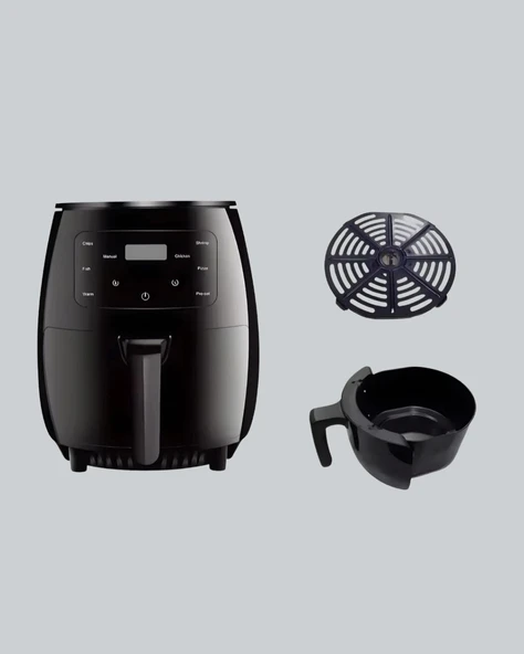 2400W Güçlü Airfryer 6L Yapışmaz Hazne Bulaşık Makinesi Uyumlu - Resim 2