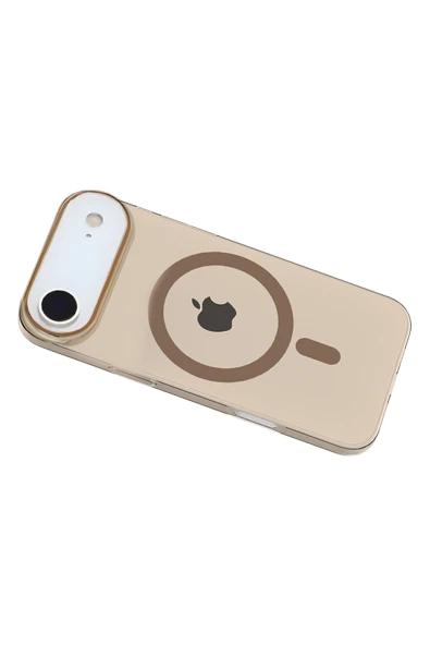 Fuchsia Apple iPhone 17 Air PC Blank Magsafe Uyumlu Kapak - Çöl Titanyum - Resim 3