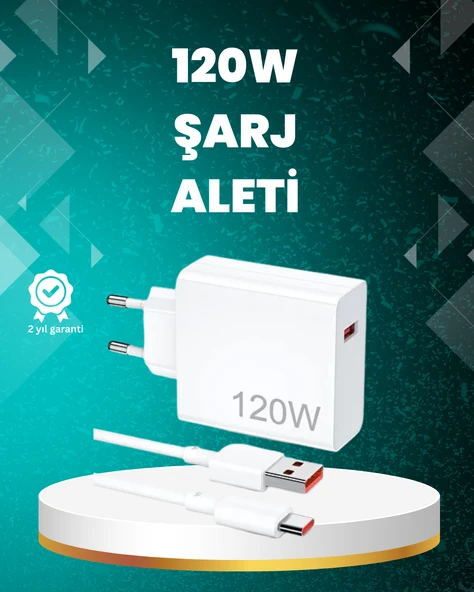 120 Watt Güçlü Hızlı Şarj Adaptörü Huawei P30 P40 Mate 20 Pro Uyumlu ürün görseli 1