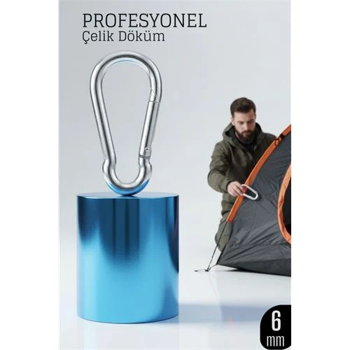 Çelik Yan Açılır Karabina - 6 mm Kamp, Tırmanış ve Günlük Kullanım İçin Güvenli Kilit ürün görseli 1