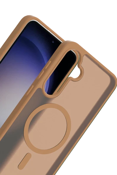 Fuchsia Samsung Galaxy S25 FE Jota Magsafe Uyumlu Kapak - Çöl Titanyum - Resim 2