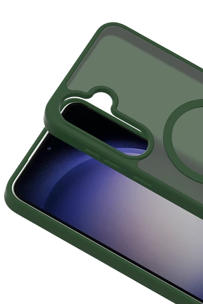 Fuchsia Samsung Galaxy A17 5G Jota Magsafe Uyumlu Kapak - Koyu Yeşil - Resim 2