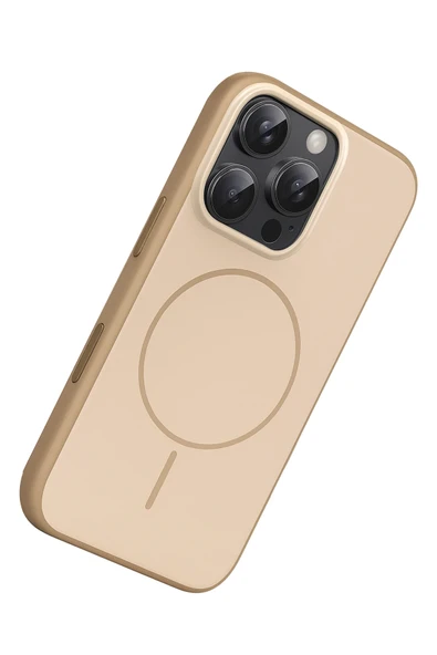 Fuchsia Apple iPhone 16 Pro Max Neva Magsafe Uyumlu Kapak - Gold - Resim 4