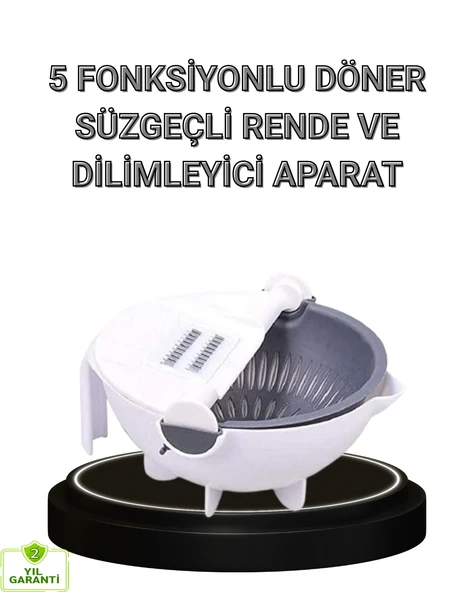 Çok Fonksiyonlu Döner Rende Süzgeç Hazneli Ergonomik Sebze Doğrayıcı ürün görseli 1