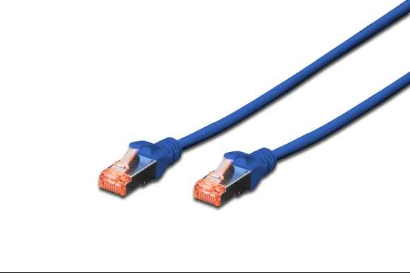 Digitus Cat.6 Patch Kablo, S-FTP, Halogenfree, AWG 27/7, 10 metre, Mavi Renk ürün görseli 1