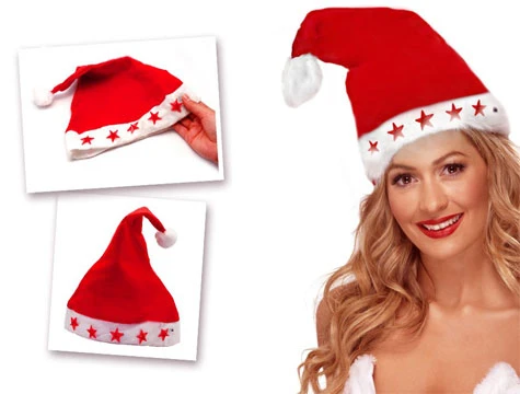 Yılbaşı Özel Işıklı Noel Baba Şapkası ürün görseli 1