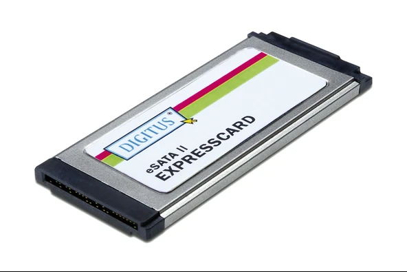Digitus Serial ATA II PCMCIA Express Kartı, 1 x eSATA konnektör, ince tip Formfactor 34, chipset SiI3531 ürün görseli 1