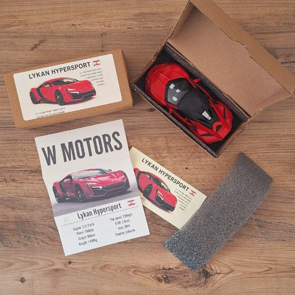 Lykan Hypersport Metal Model Araba - Kırmızı - 1:32 13CM - Resim 6