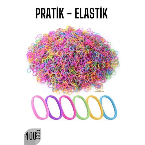 Pratik Saç Lastik Toka 400 ADET RENKLİ ürün görseli 1