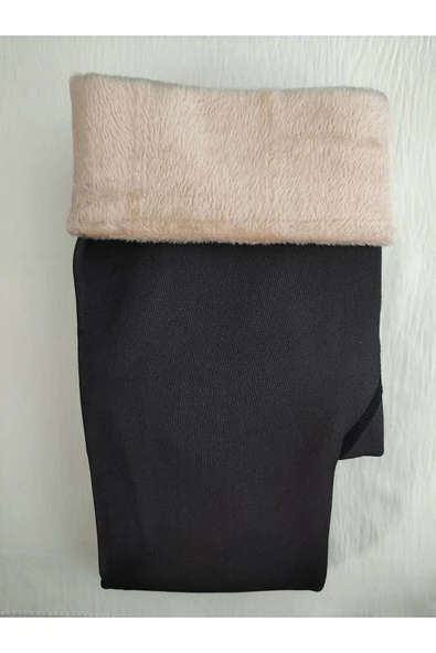 Kalın Kışlık Termal Toparlayıcı İçi Polarlı Ten Külotlu Çorap - Resim 3