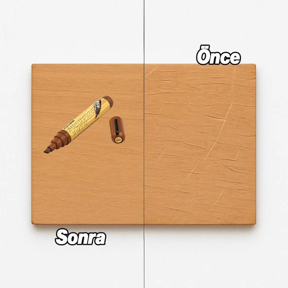 Dış Budak Renk Mobilya Rötuş Kalemi Ahşap Masa Sehpa Dolap Kalem Parke Çizik Giderici Çatlak Kapatır - Resim 3