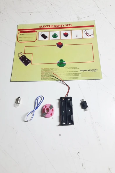 Okul Deney Seti - Elektrik Seti Ampul - Pil Yatağı - Duy -Düğme Seti ürün görseli 1